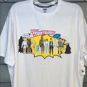 Star Wars White Vintage Action Figures Tee